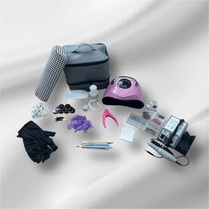 Complete Nail Art Kit with Pink UV Lamp​​​​​